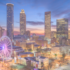Atlanta skyline at dusk