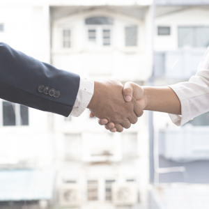 A physician accepting a partnership role with their medical employer