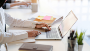 woman using physician job description template to attract candidates
