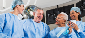 International Medical Graduate surgeons after a successful surgery