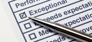 Performance evaluation form for a physician to log their performance. 